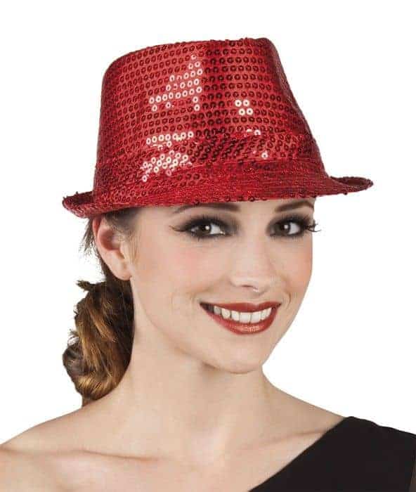 Chapeau sequin rouge