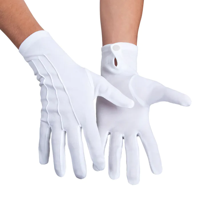 GANTS BLANCS COURTS (avec pressions)