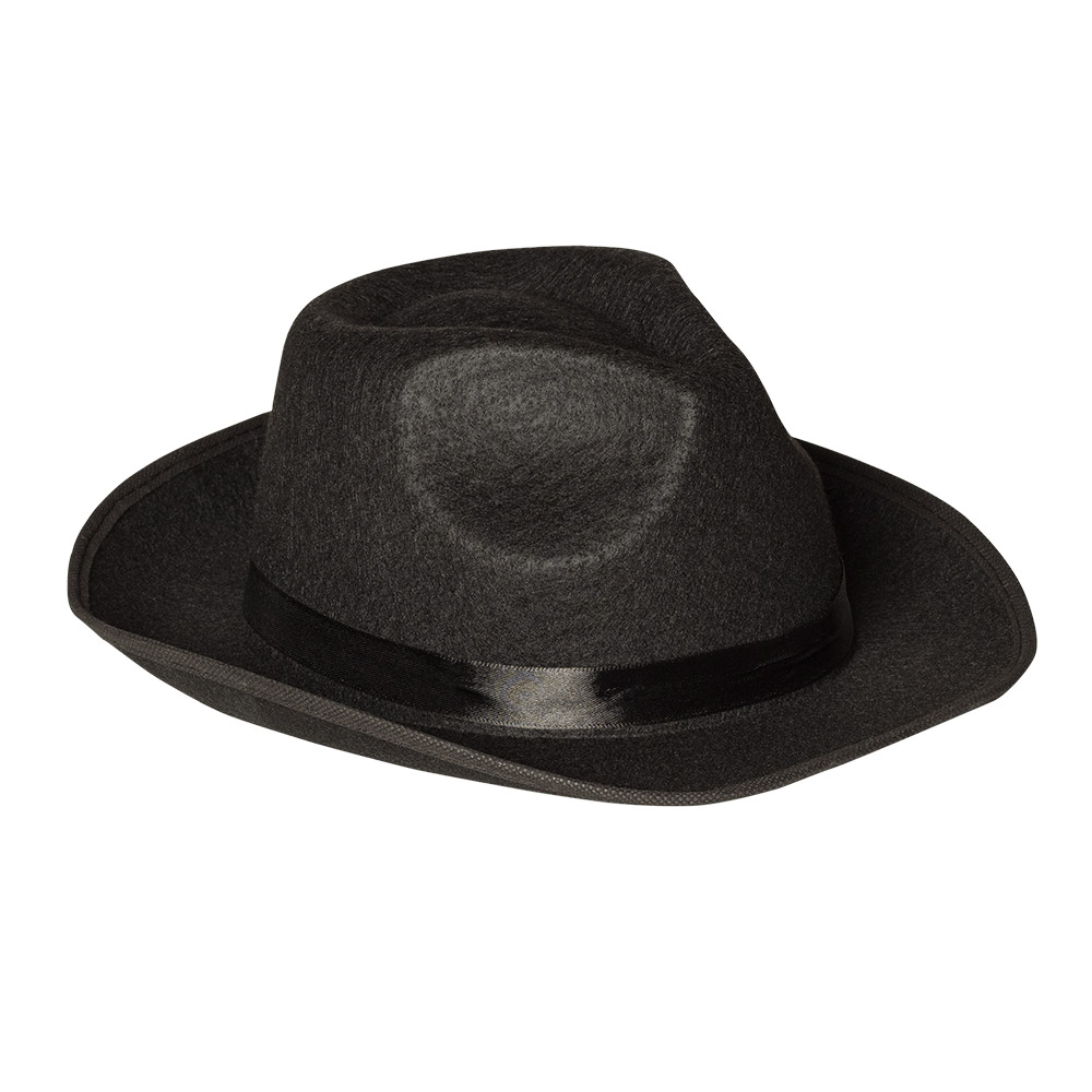 BORSALINO AL CAPONE (Chapeau noir en feutrine)