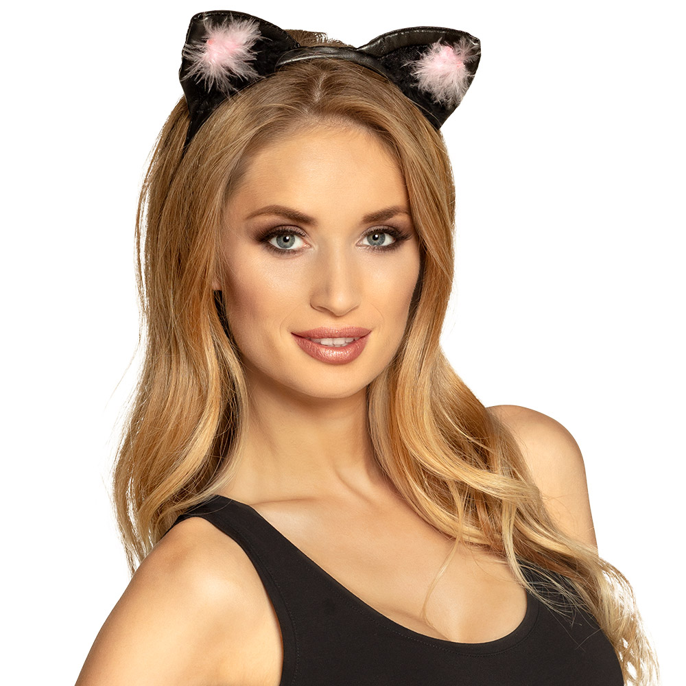 OREILLES DE CHAT NOIR (Serre tête - Bicolore)