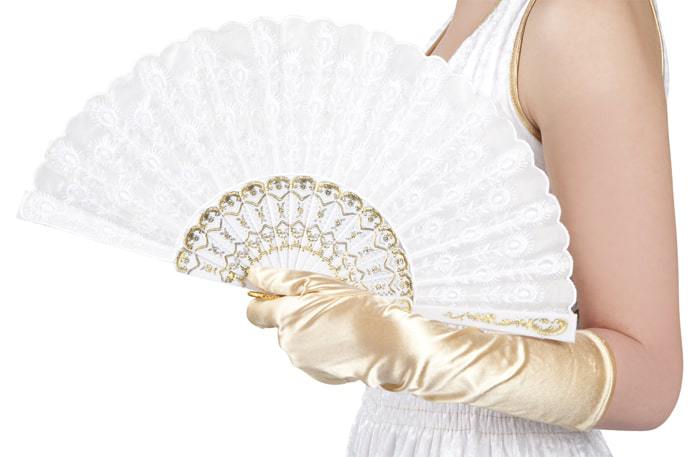 Eventail espagnol blanc andalou