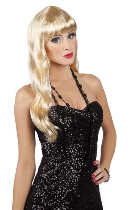 Perruque longue cheveux blonds