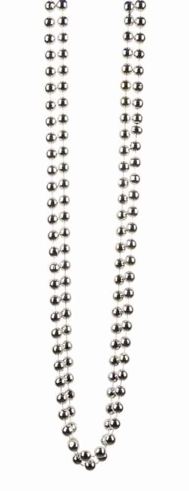COLLIER DE PERLES XL (Perles Argentées - 2 rangs)