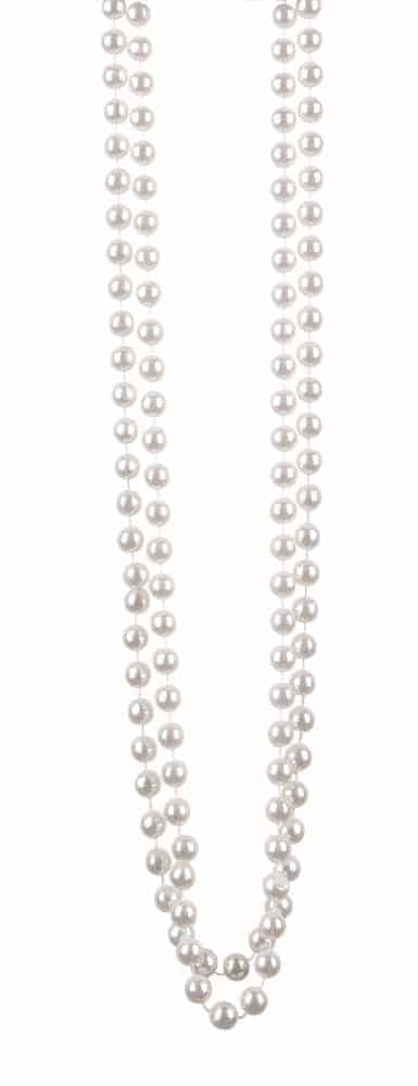 COLLIER DE PERLES XL (Perles Blanches - 2 rangs)