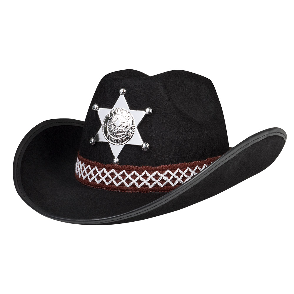 CHAPEAU SHÉRIF NOIR (Modèle garçon)