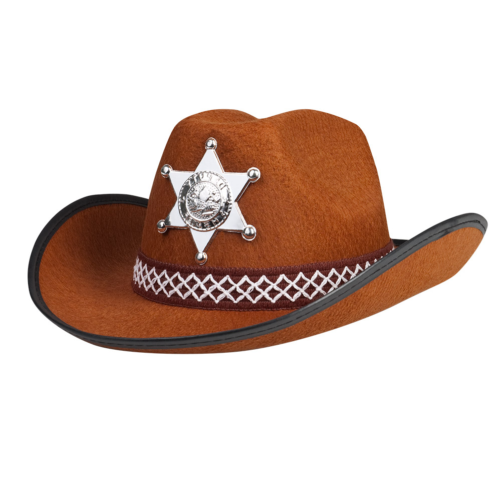 CHAPEAU SHÉRIF MARRON (Modèle garçon)