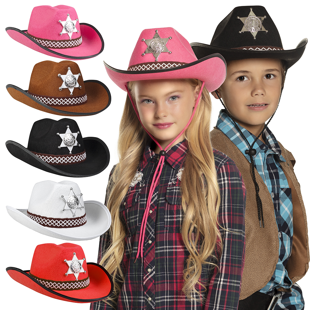 CHAPEAU SHÉRIF DE LUXE (Filles et garçons - 5 coloris)