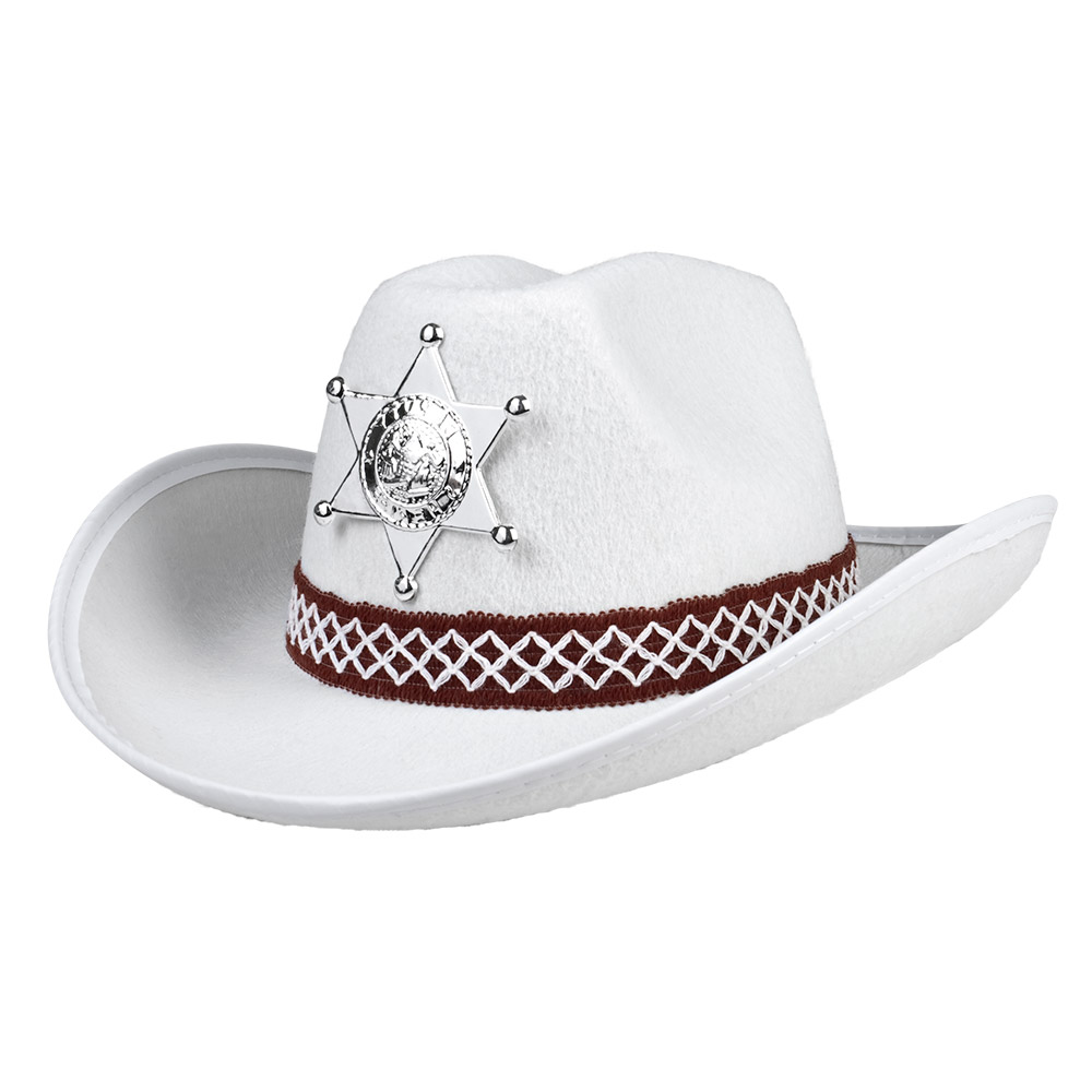 CHAPEAU SHÉRIF BLANC (Modèle garçon)