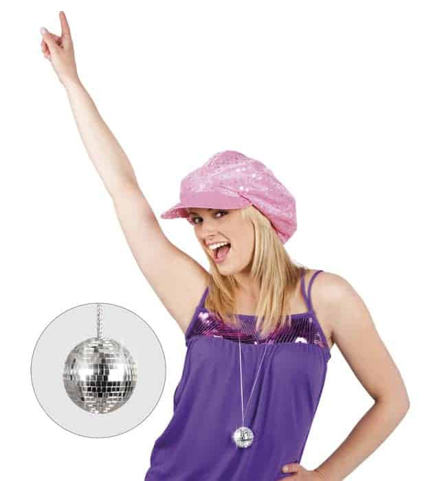 Collier avec boule disco a facette