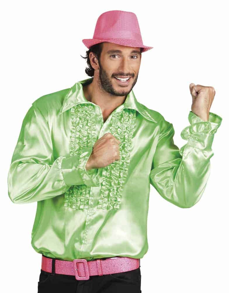 CHEMISE DISCO HOMME (Chemise vert fluo)