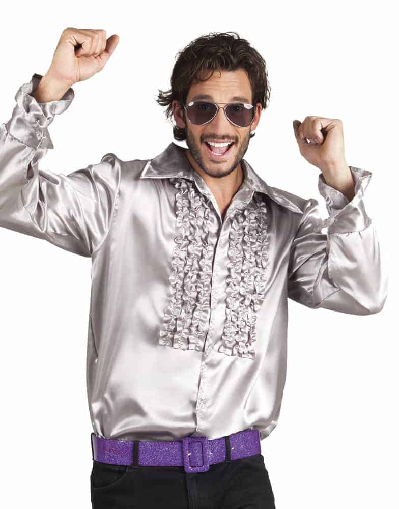 CHEMISE DISCO HOMME (Chemise argentée)
