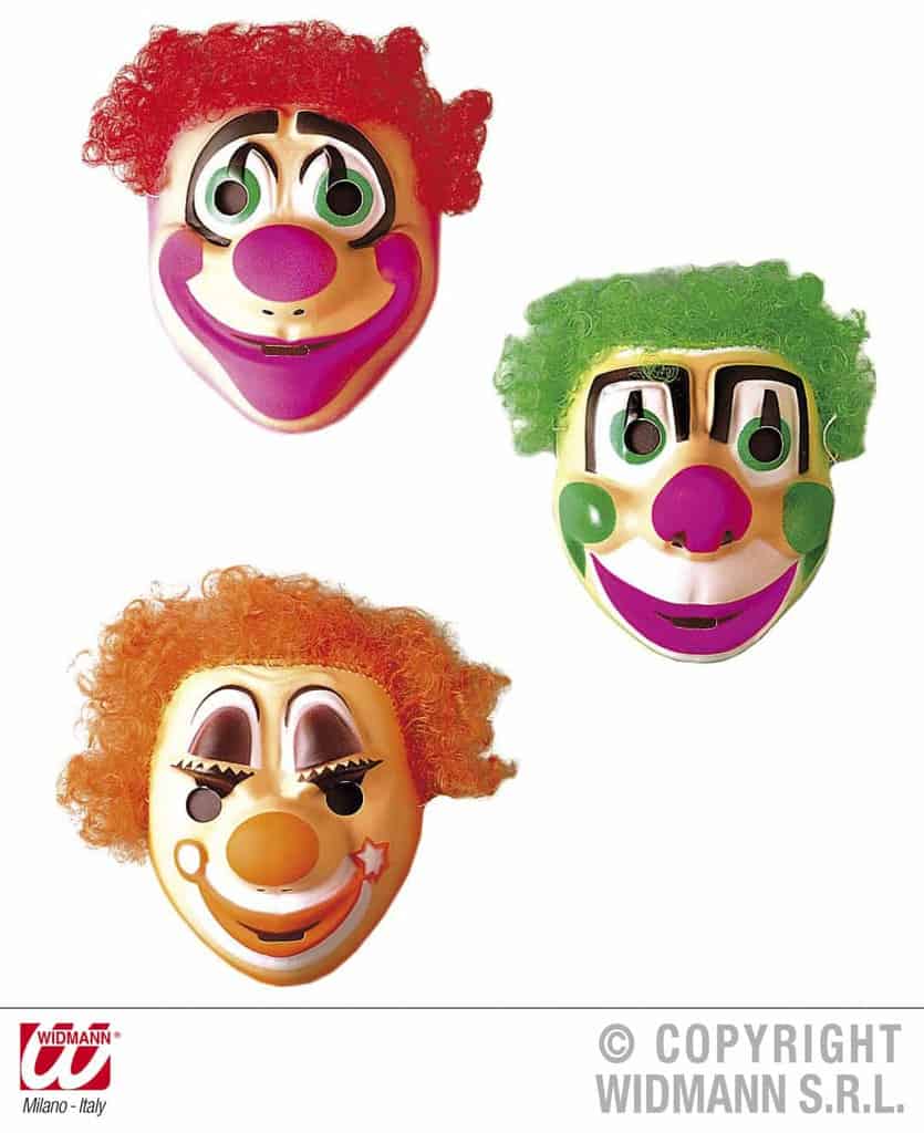 MASQUE CLOWN SYMPA (Avec cheveux - 6 modèles) – Image 1