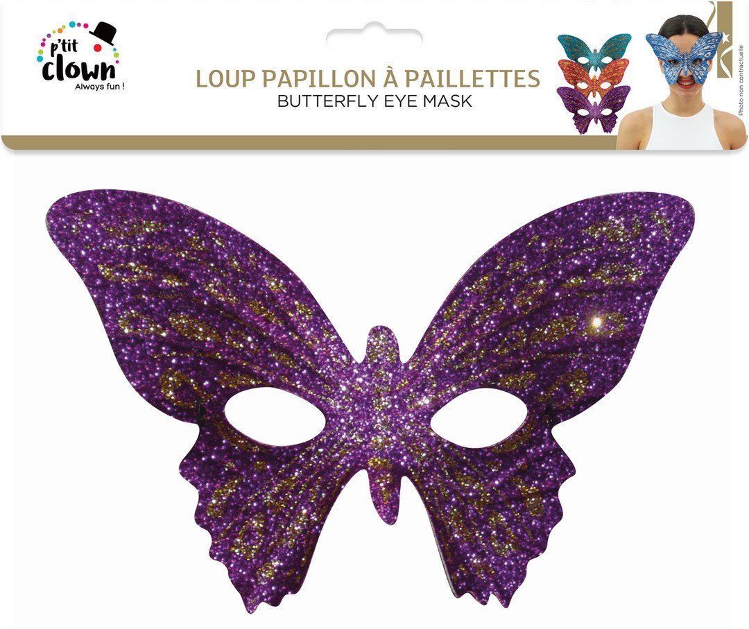 LOUP PAPILLON STRASS (Assortiment 4 coloris) – Image 1