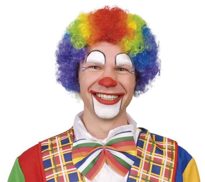 Perruque afro de clown multicolore