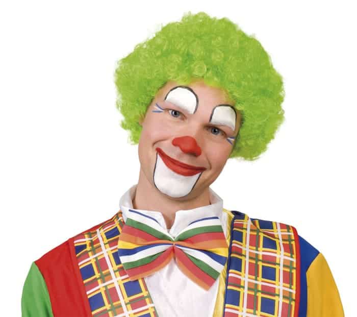 Perruque vert fluo bouclee clown