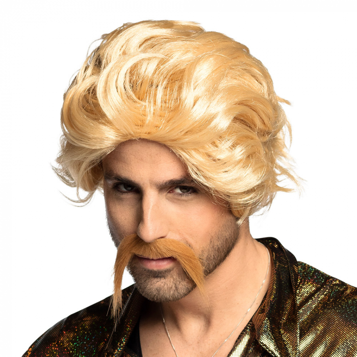 PERRUQUE + MOUSTACHE (Perruque Homme blond)