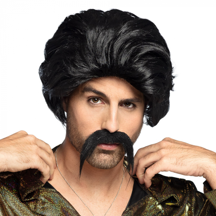 PERRUQUE + MOUSTACHE (Perruque Homme brun)