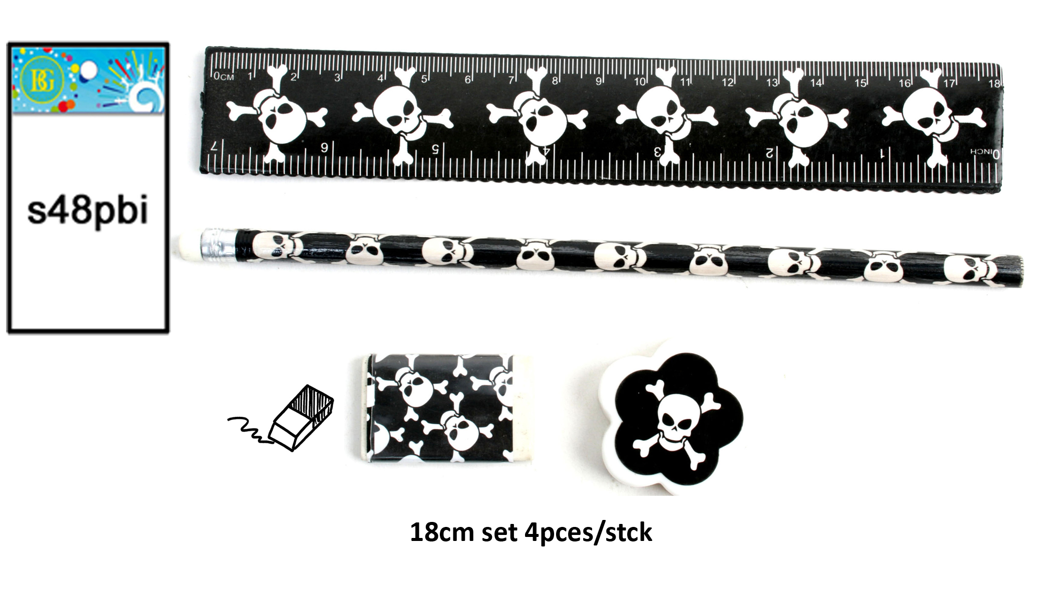 KIT PAPETERIE PIRATE (Pack 4 pièces) – Image 1