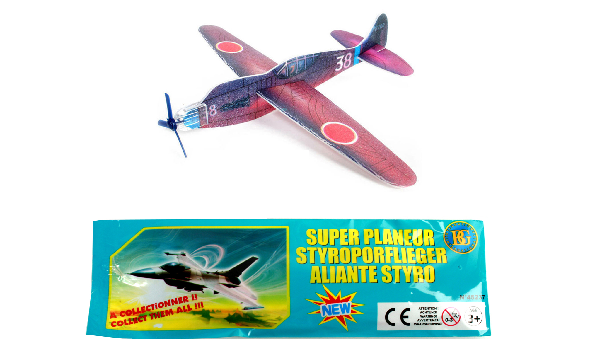 AVION EN POLYSTYRENE (Avion planeur - 20 cm) Assortiment 12 modèles – Image 1