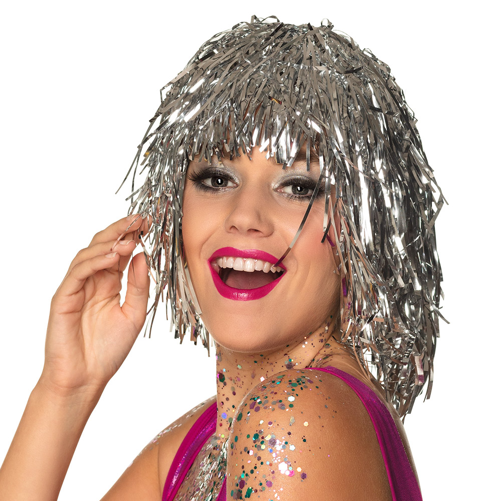 PERRUQUE DISCO LAMÉE (Argent métallisé)