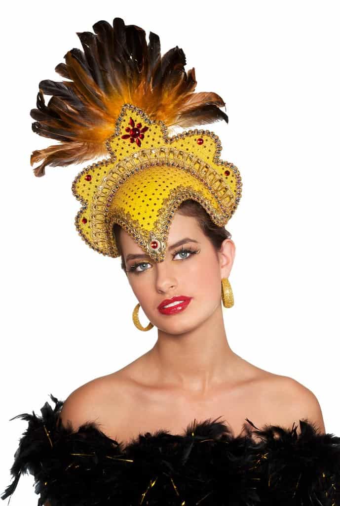 COIFFE BRÉSILIENNE DE LUXE (Modèle Jaune à plumes) – Image 1