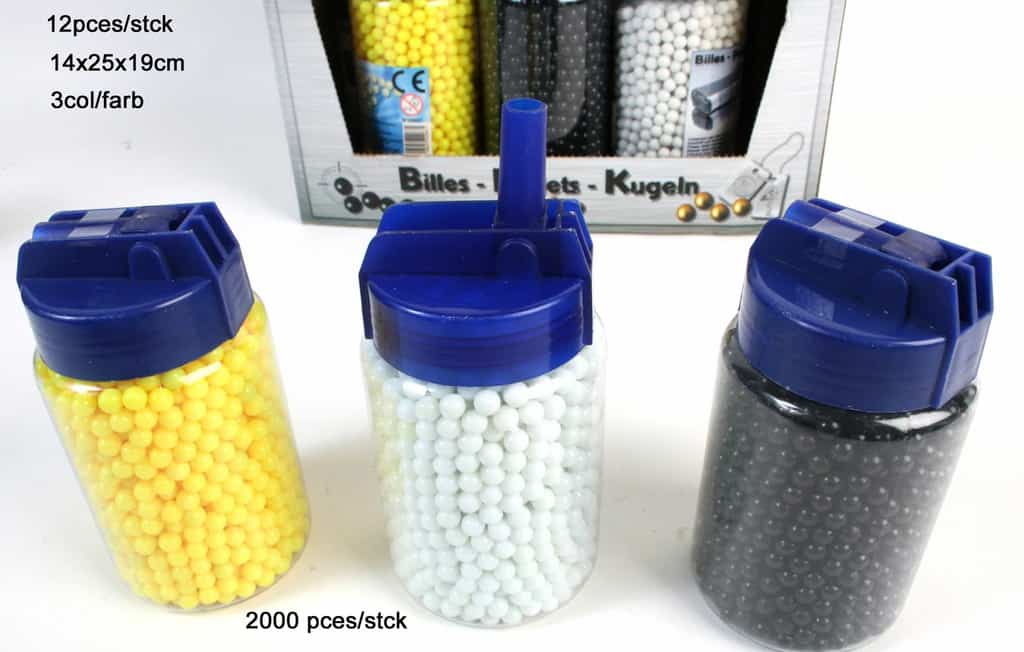 POT 2000 BILLES 3 COLORIS (RECHARGE ARMES A BILLES) – Image 1