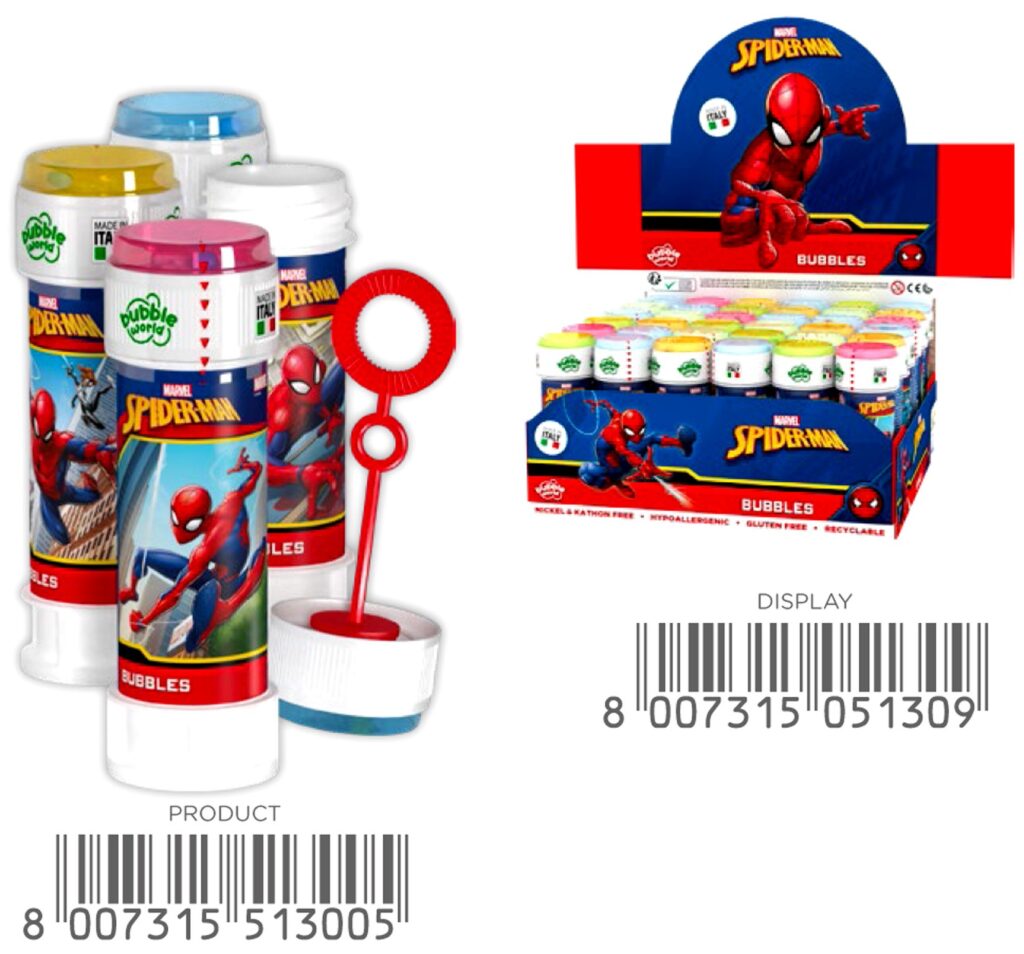 BULLES DE SAVON EN TUBE (Modèle Spiderman - 60 ml)