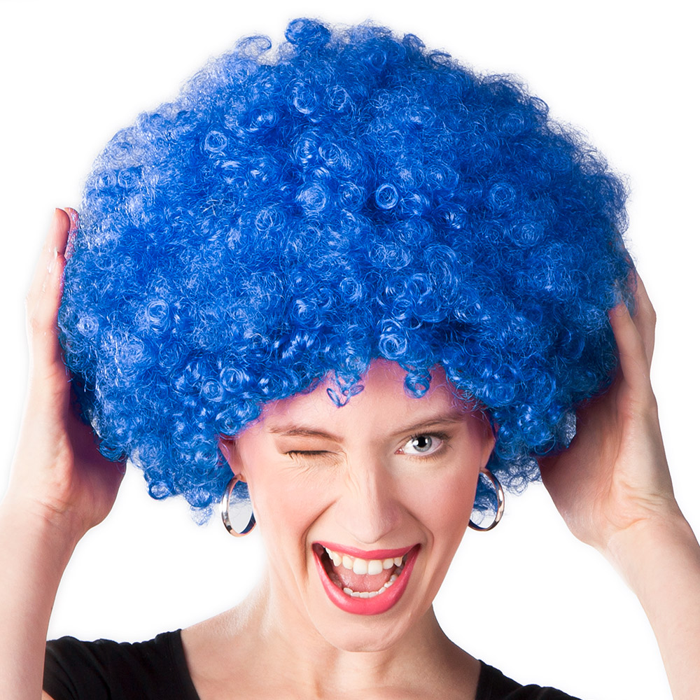 PERRUQUE AFRO BLEUE
