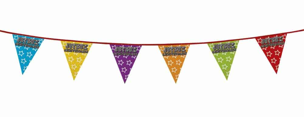 GUIRLANDE ANNIVERSAIRE (Guirlande fanions - 8 m) Joyeux anniversaire