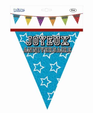 GUIRLANDE ANNIVERSAIRE (Guirlande fanions - 8 m) Joyeux anniversaire – Image 2