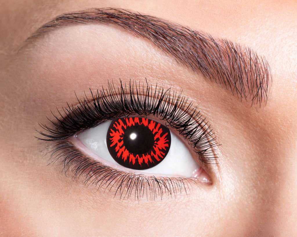 LENTILLES DÉCORATIVES (YEUX ROUGES DE LOUP) Lentilles longue durée – Image 1