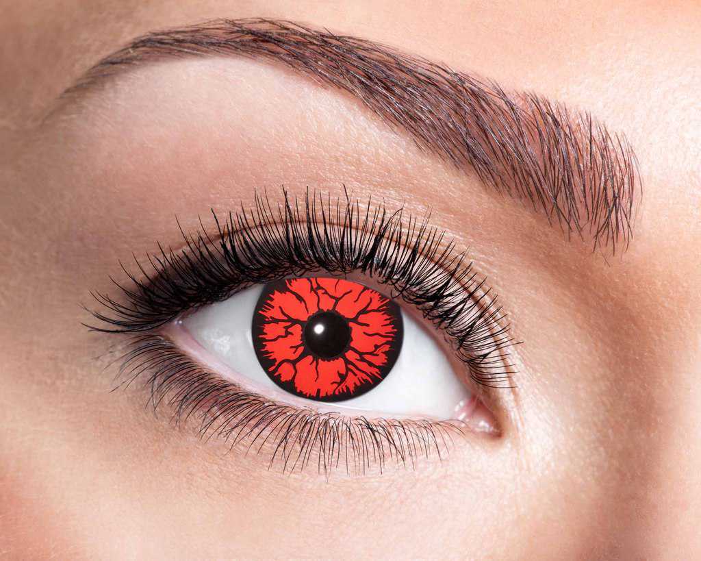 LENTILLES DÉCORATIVES (YEUX ROUGES ELECTRO) Lentilles longue durée – Image 1
