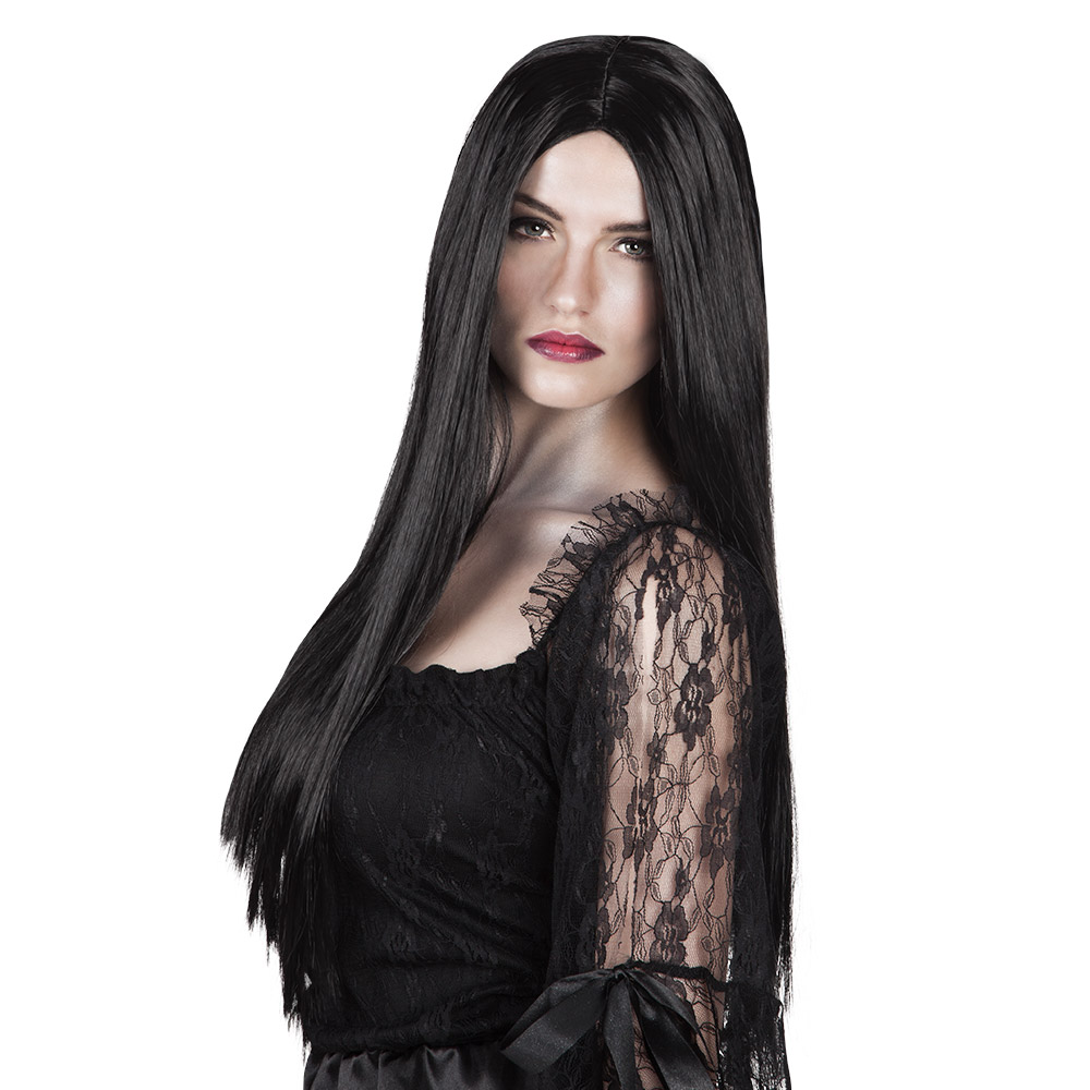 PERRUQUE DE MORTICIA (Perruque longue - Noire)