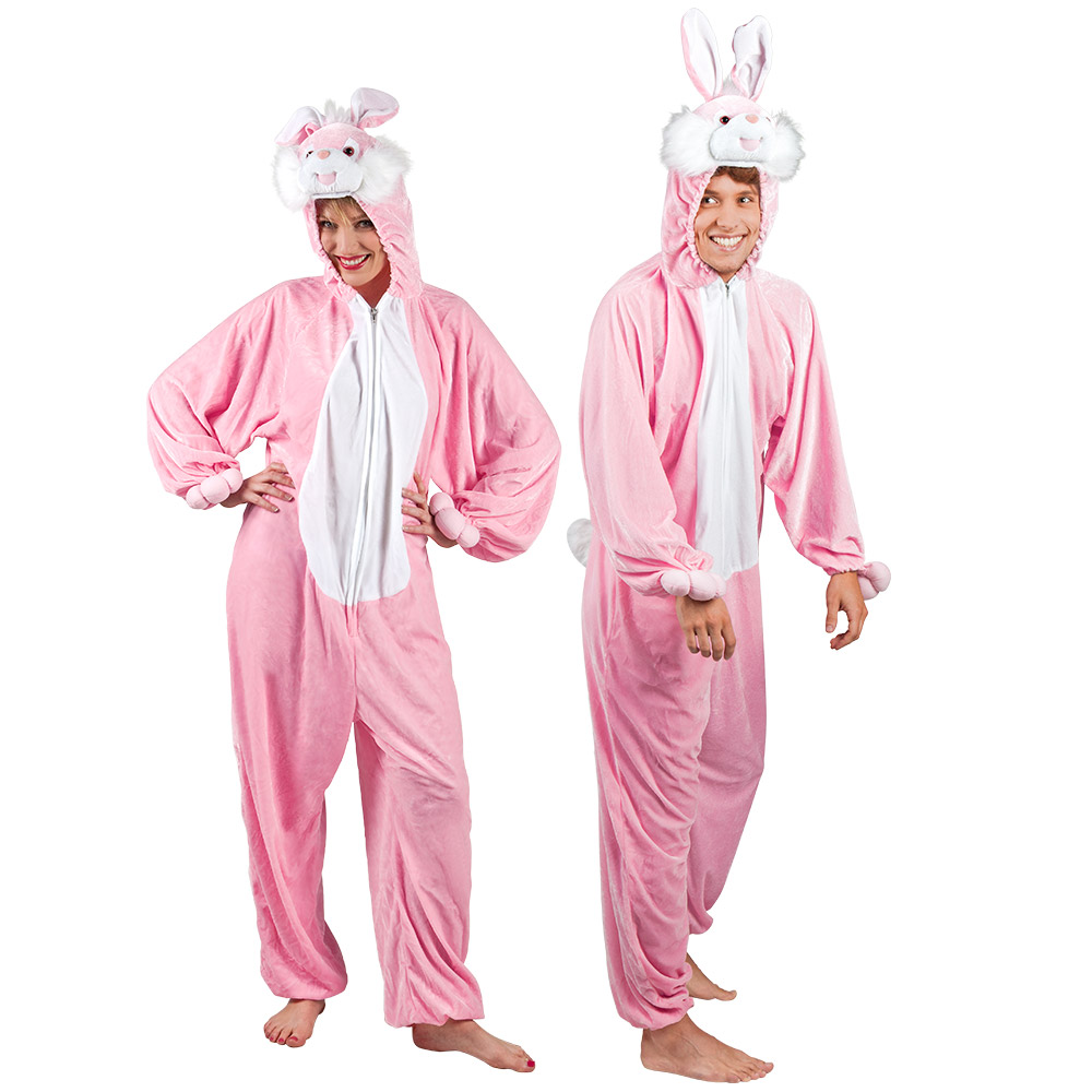 DÉGUISEMENT LAPIN ROSE (Kigurumi pyjama peluche) Taille adulte - 180 cm