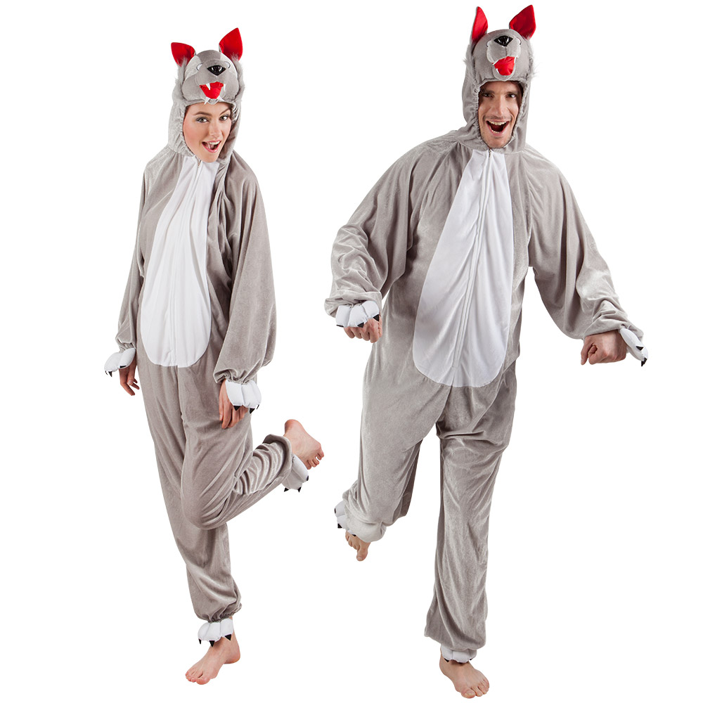 DÉGUISEMENT DE LOUP (Kigurumi pyjama peluche) Taille adulte - 180 cm