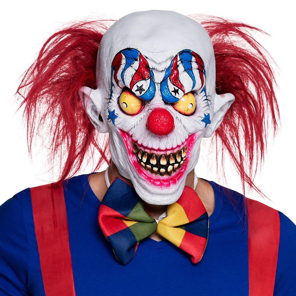 MASQUE CLOWN DÉJANTÉ (Masque en latex + cheveux)