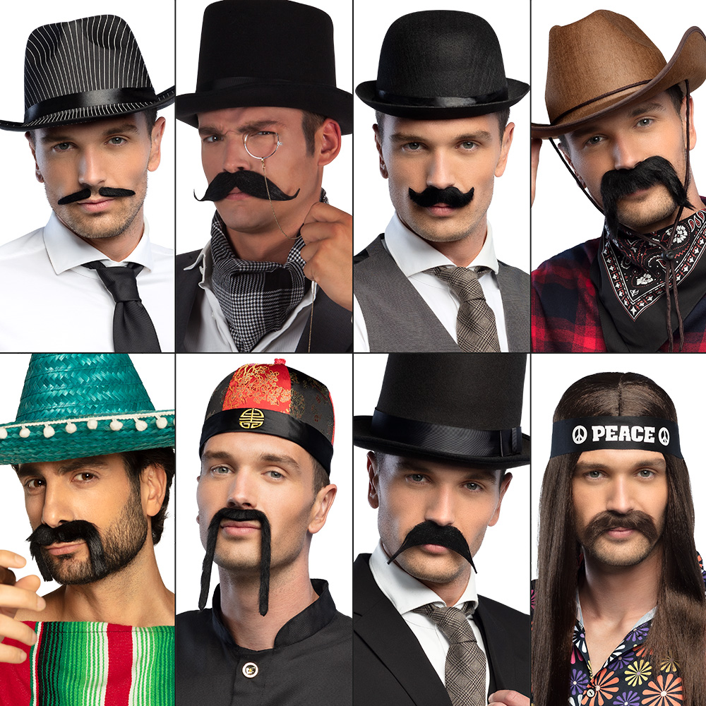 KIT MOUSTACHES DE LUXE (Moustaches assorties)