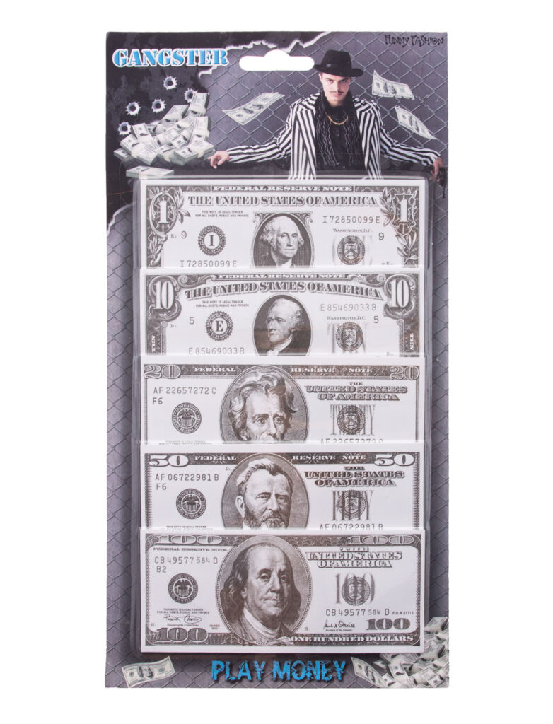 PACK DOLLARS US FACTICES (1, 10, 20, 50 et 100 dollars) Assortiment 100 billets