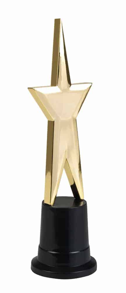ETOILE D'OR TROPHÉE (Statuette Gold Star) Hauteur 23 cm