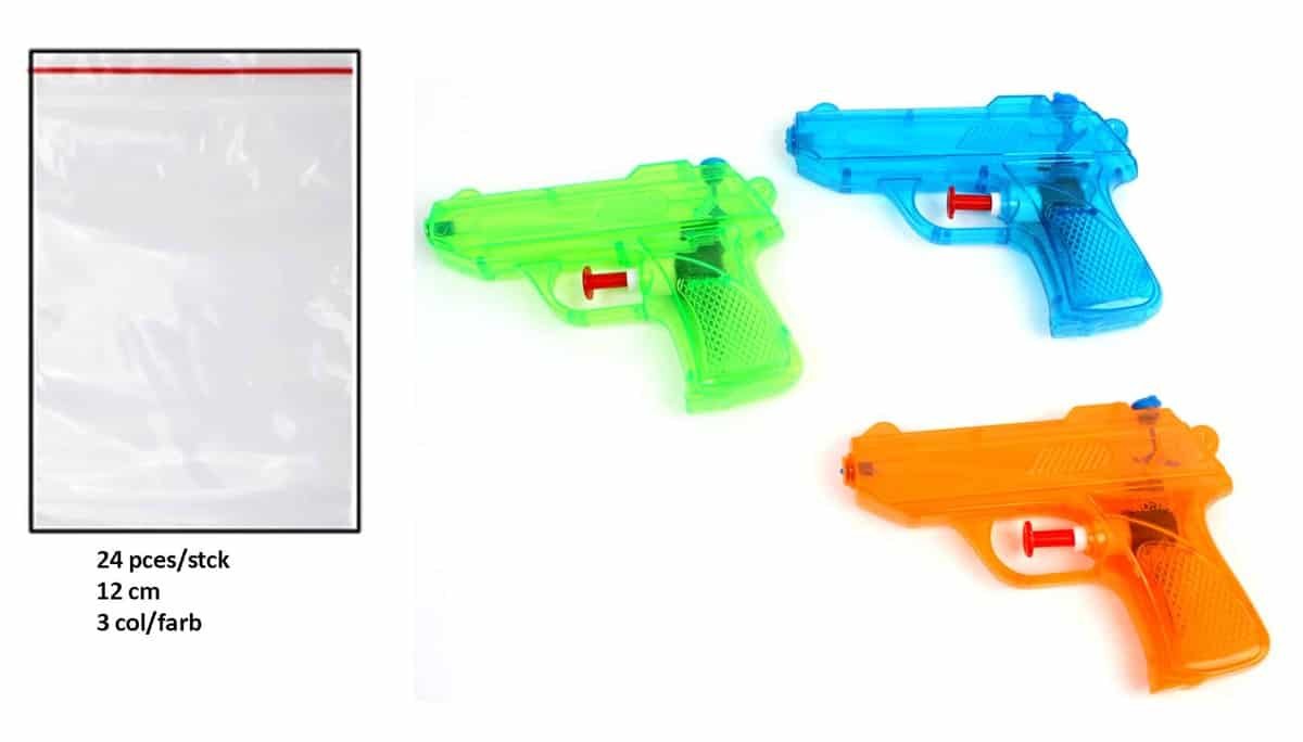 PISTOLET A EAU 12 CM (Assortiment 3 coloris) – Image 1