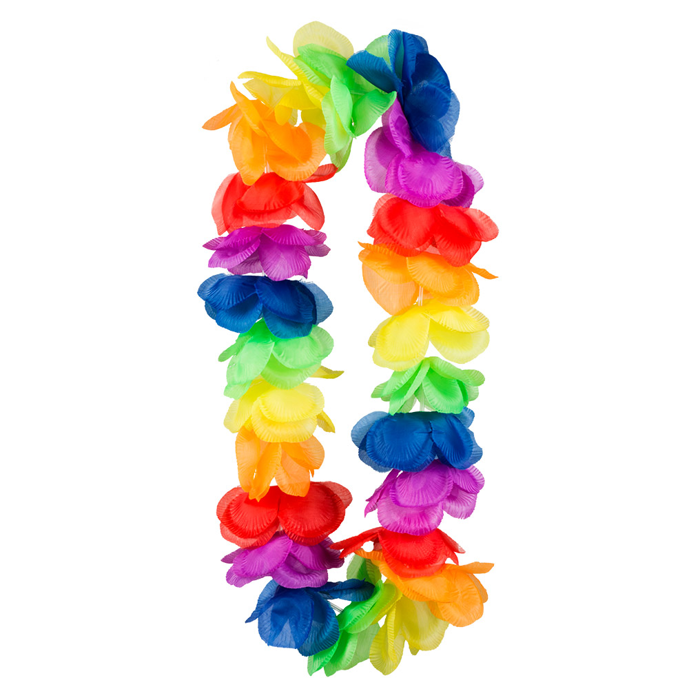 COLLIER DE FLEURS HAWAI (Arc en ciel - Rainbow -XXL)