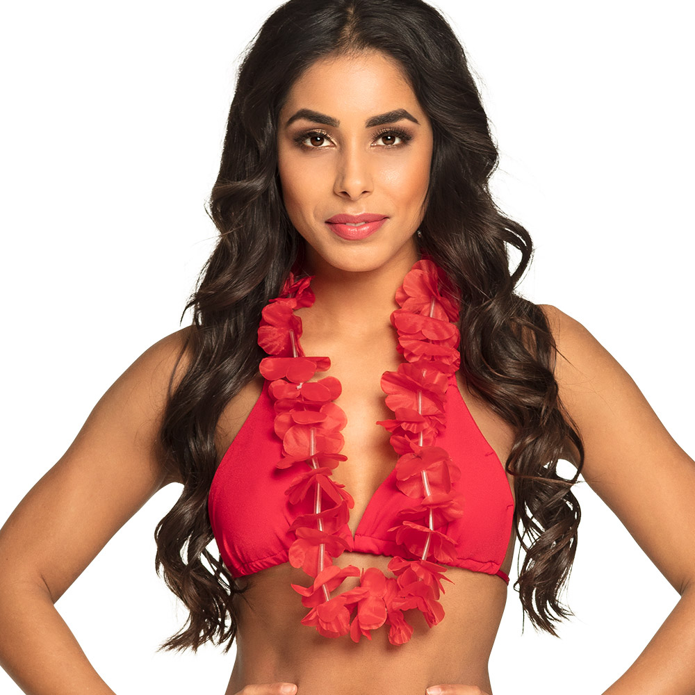 COLLIER DE FLEURS HAWAI (Collier Hawaïen - Rouge)
