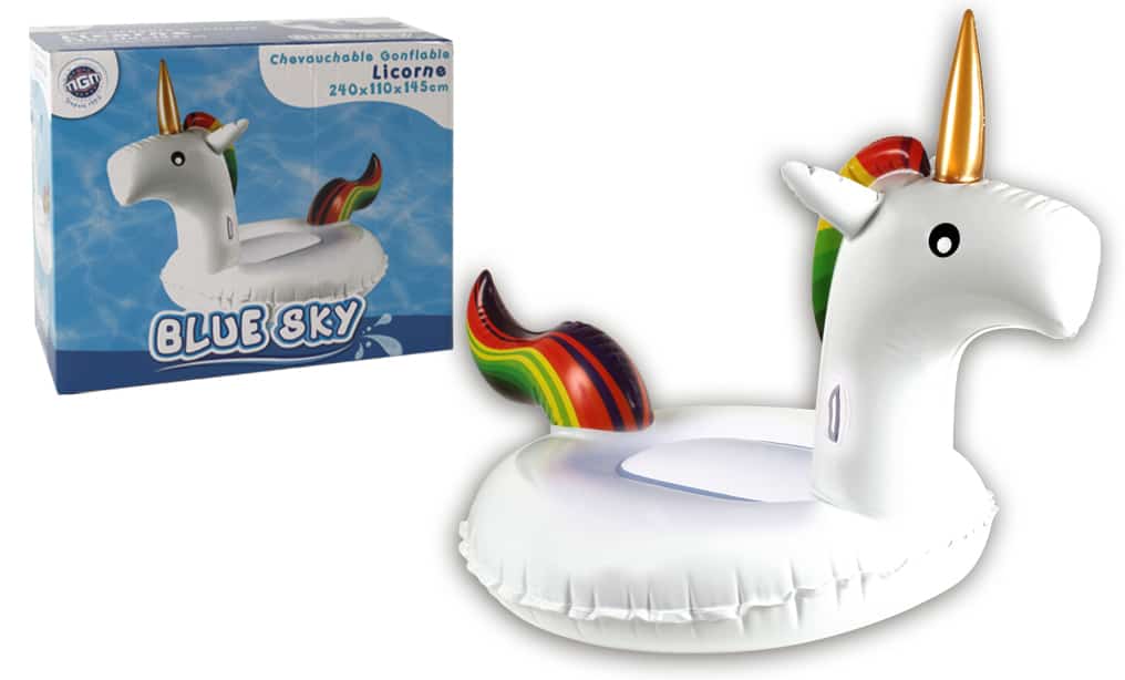 LICORNE GONFLABLE GÉANTE (Taille 240 x 110 cm)