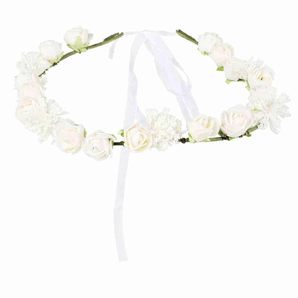 COURONNE AVEC FLEURS (Serre tête - Fleurs blanches)