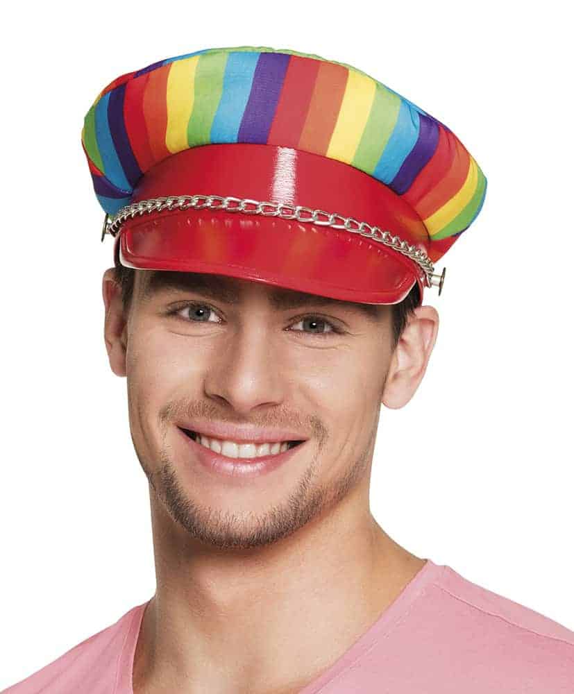 Casquette biker arc en ciel