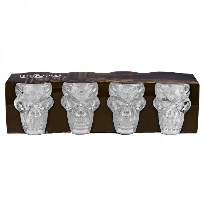 MINI VERRES TÊTE DE MORT (Lot de 4 verres shooter)