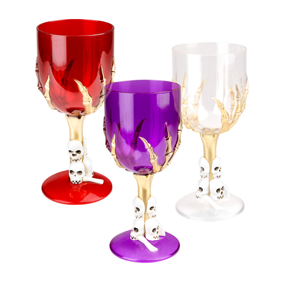VERRE DE TABLE GOTHIQUE (Décoration Halloween) Assortiment 3 coloris