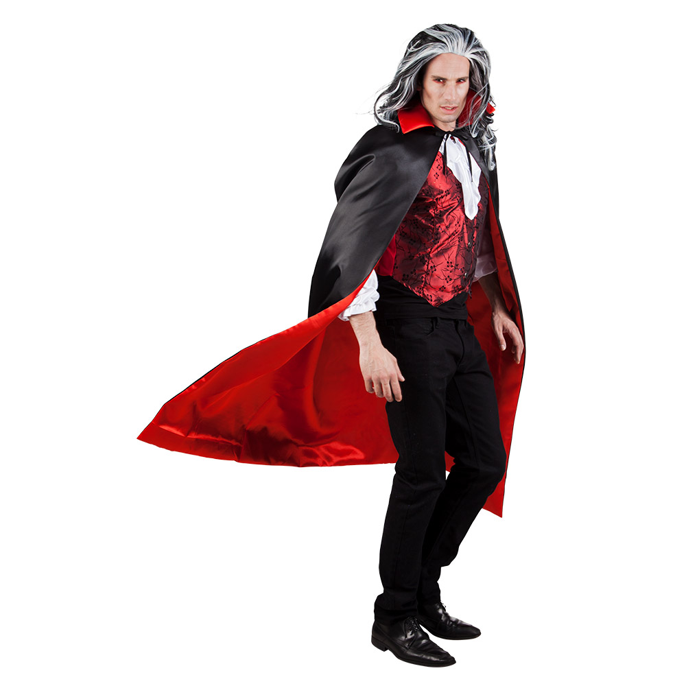 CAPE DE VAMPIRE (Réversible - Rouge/noir) Taille 150 cm