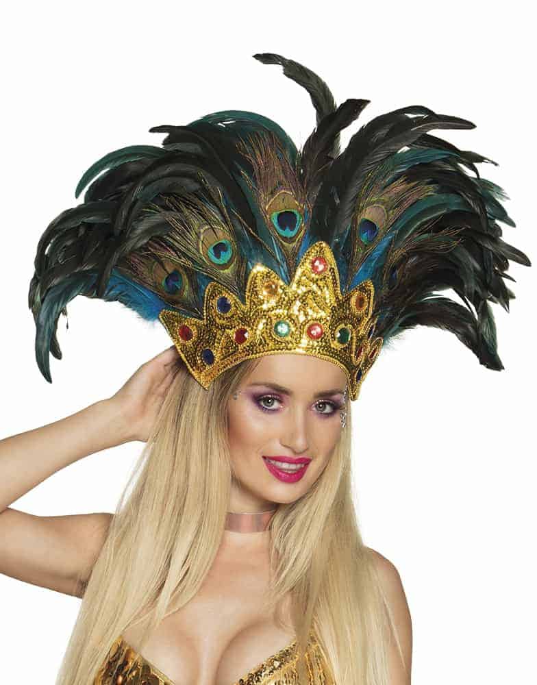 Coiffe aztèque plumes