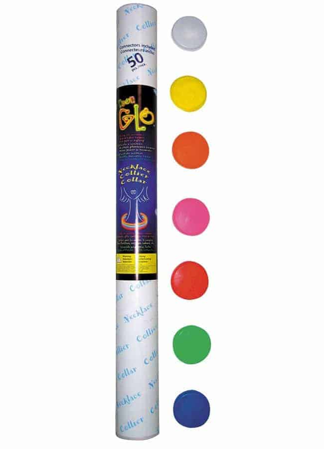 COLLIERS FLUO LUMINEUX Glowstick - Glow in the dark (Tube de 50 pièces)